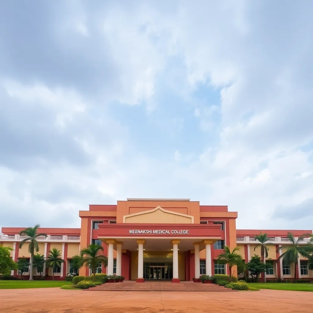 Meenakshi Medical College building in Kanchipuram