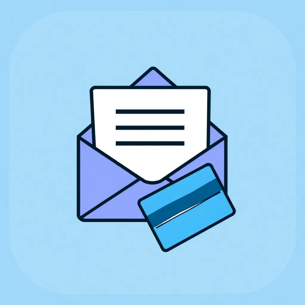 Icon of an envelope with papers and a credit card
