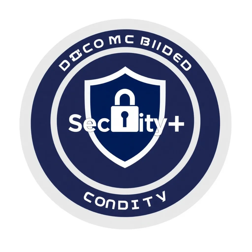 CompTIA Security+ certification logo with a shield and key