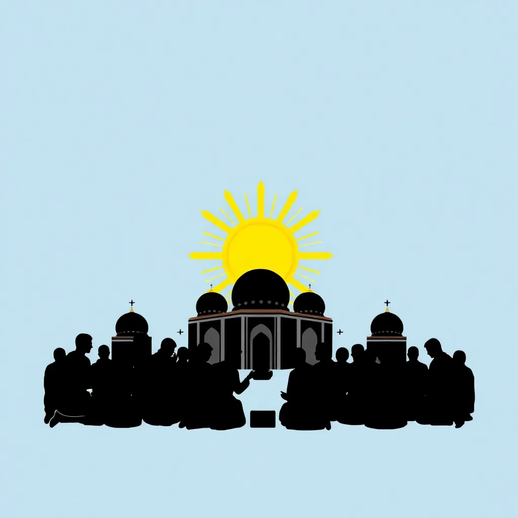 Ikon yang mewakili sholat Zuhur dengan matahari di siang hari