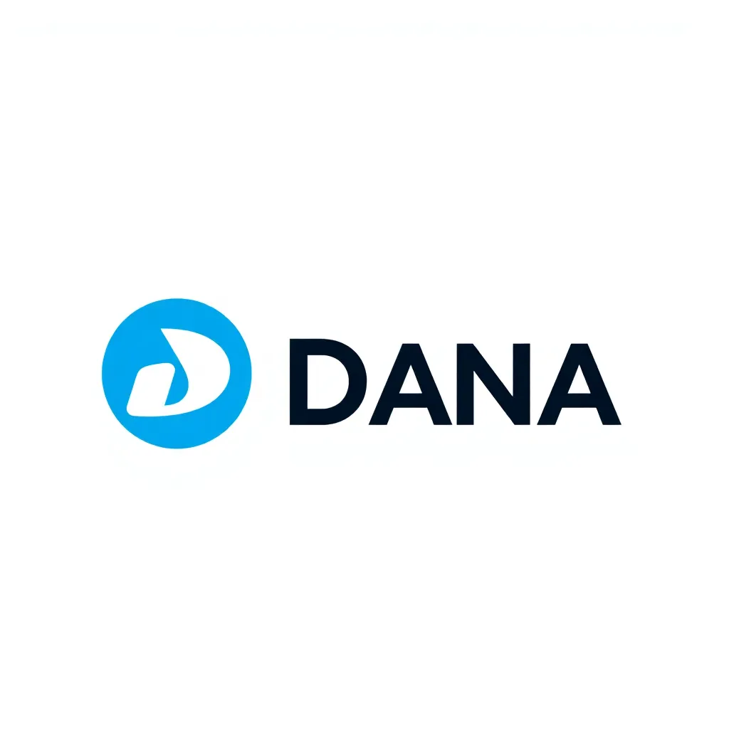 Logo DANA payment method, blue wallet icon on white background