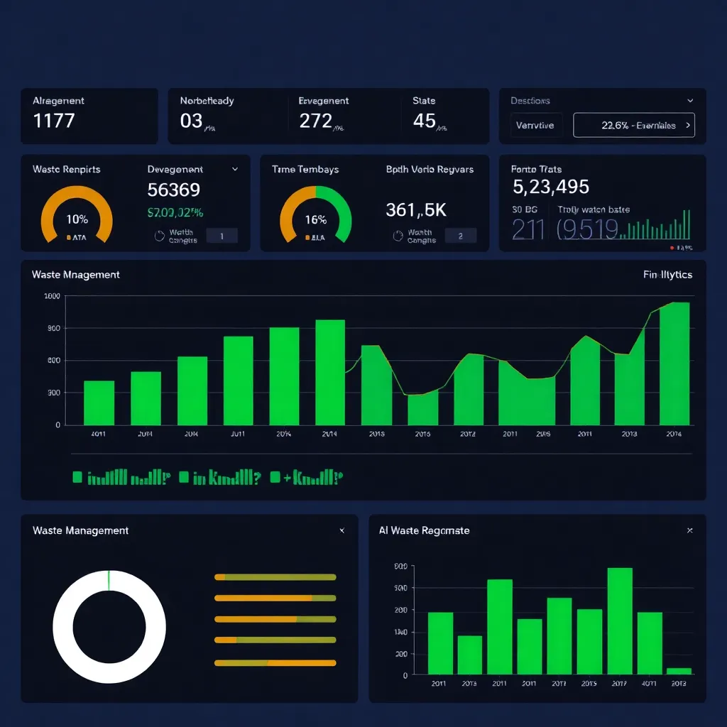 AI analytics dashboard showing waste management data