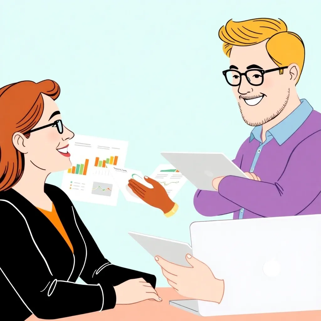 Illustration of three people collaborating