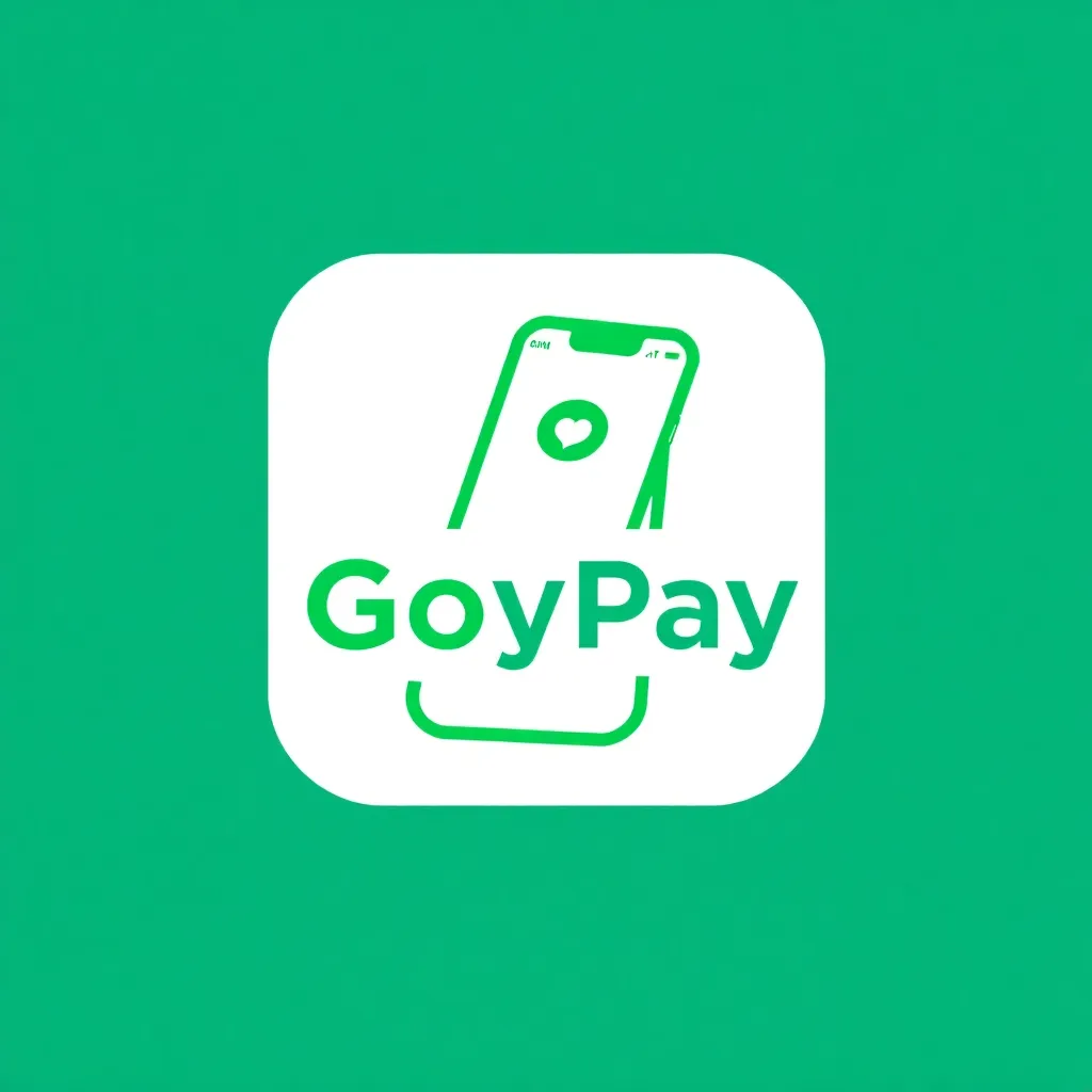 Logo GOPAY payment method, green mobile wallet icon on white background