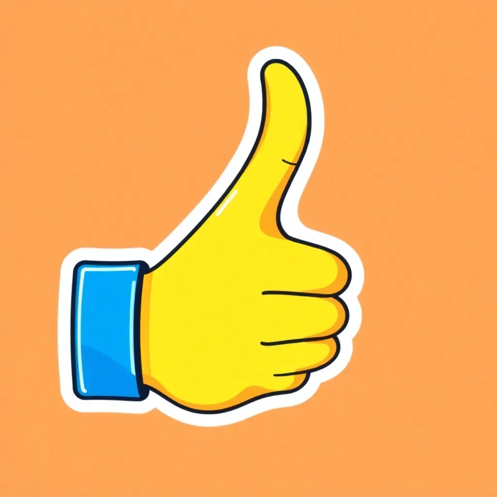 Thumbs up emoji sticker, hand showing thumbs up