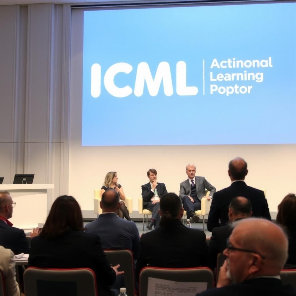 Panel discussion at ICML with experts discussing machine learning topics