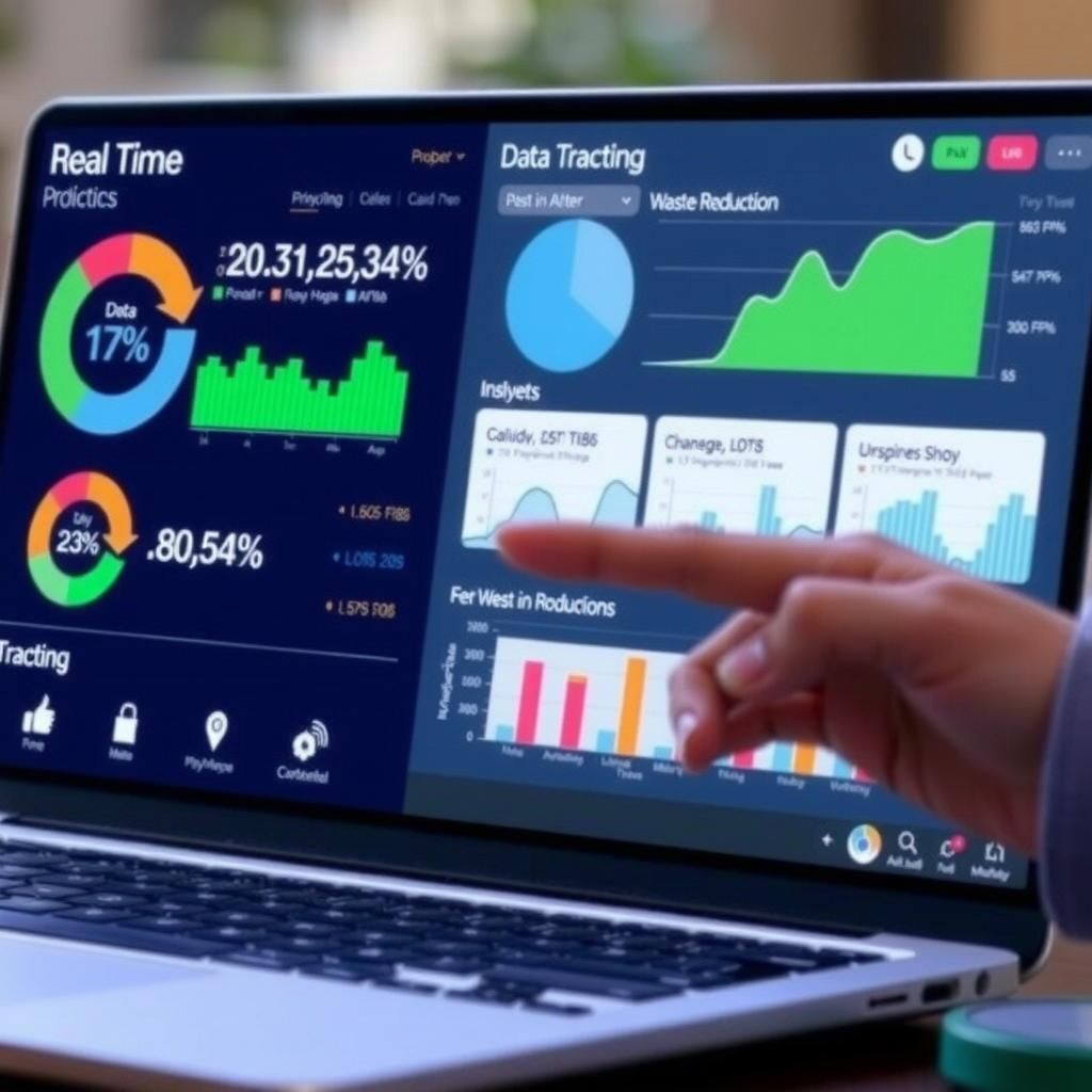 Real-time data analytics system tracking waste reduction initiatives