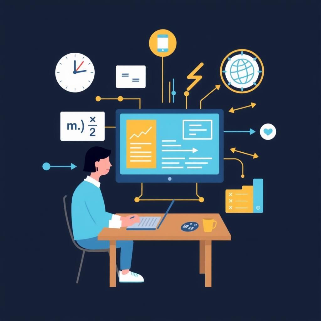 Illustration of prerequisites for learning machine learning: math, programming, and data handling