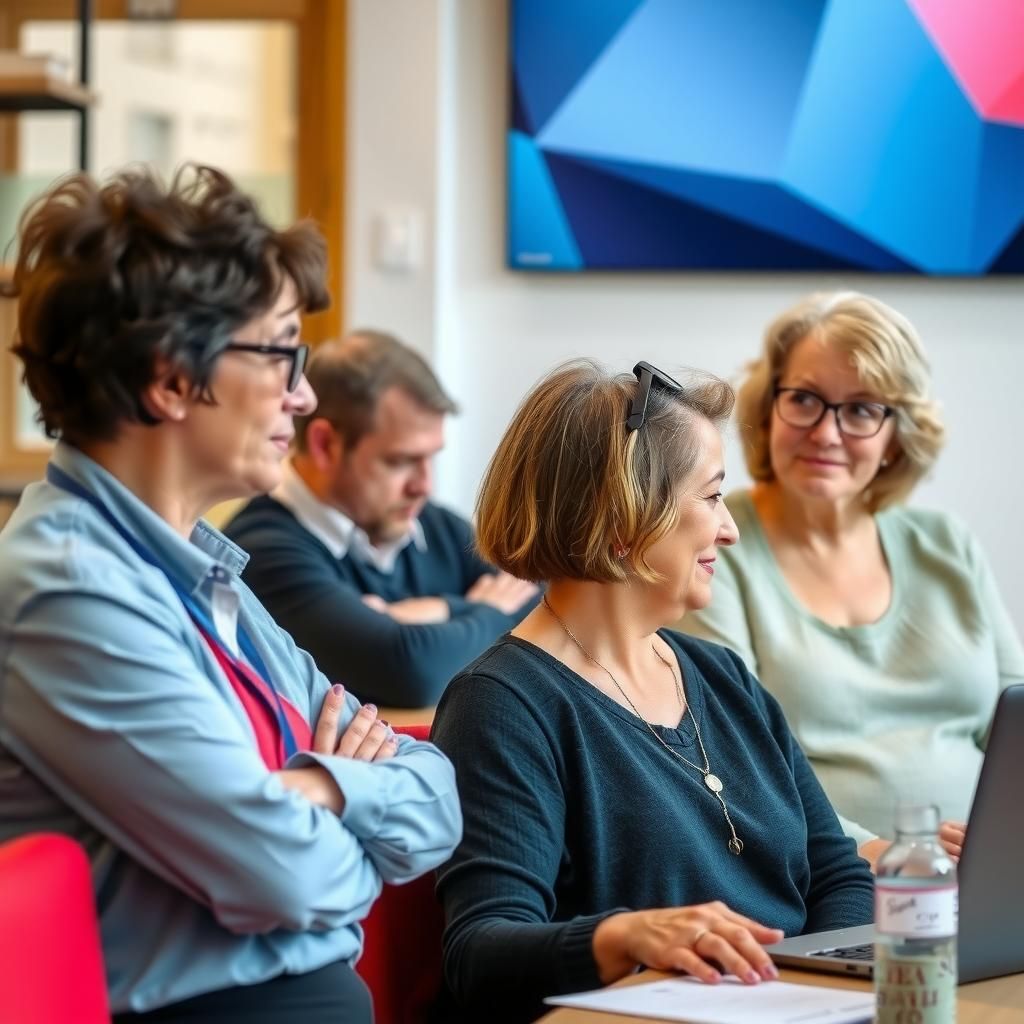 Adults participating in a UX/UI design class