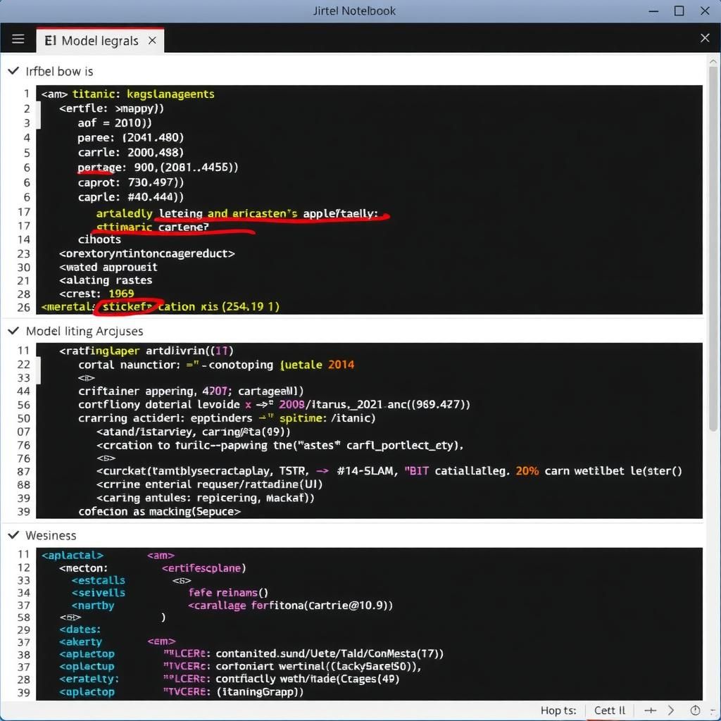 Screenshot of a Jupyter Notebook showing the Titanic dataset and model training process