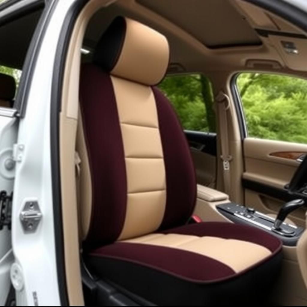 Sarung kusyen kereta dengan reka bentuk klasik dan elegan