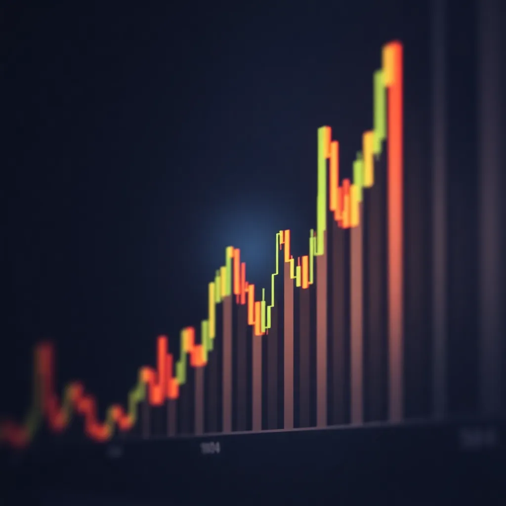 A faint watermark image of a financial graph or chart