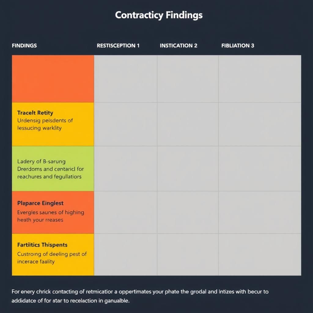A summary table highlighting key findings and their implications
