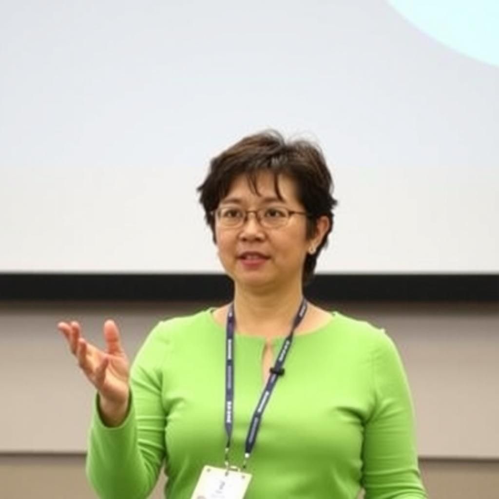 Dr. Fei-Fei Li presenting at a conference