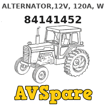 ALTERNATOR,12V, 120A, W/ Pulley 84141452 - New.Holland