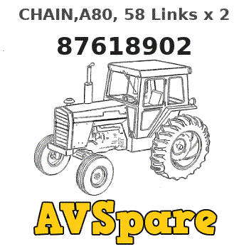 CHAIN,A80, 58 Links x 25.4mm = 1473.2mm 87618902 - New.Holland ...