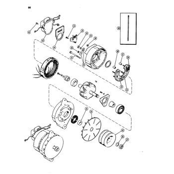1150C) - CASE CRAWLER TRACTOR (NORTH AMERICA) (7/78-12/84) (080) - R36588  ALTERNATOR, MOTOROLA NO. 70D44966E01 Case Constructuion