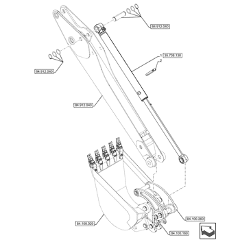 HYDRAULIC CYLINDER,Double Acting, 57.2mm Rod, 897.9mm Stroke 