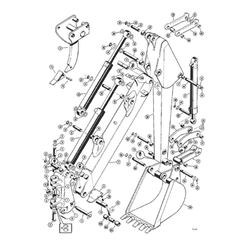 Boom Backhoe Hose Routed Through Boom Casting When Replacing Boom Before Backhoe Serial No Order 2 D Tapped Blocks Includes Ref 18 19 D Case Avspare Com