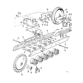 750H) - CASE CRAWLER TRACTOR (1/00-12/02) (05-03) - TRACK ADJUSTER AND  IDLER MOUNTING Case Constructuion