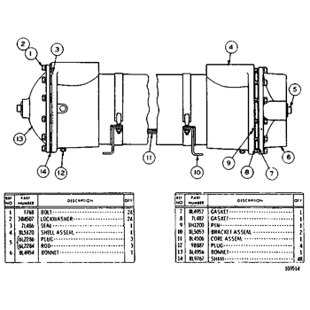 3N8889 HEAT EXCHANGER ASSEMBLY--Sea Water G379 GAS ENGINE 