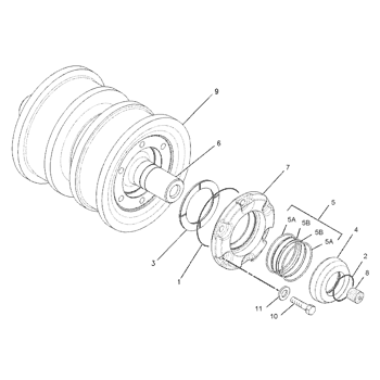 9W-8706 ROLLER GP-TRACK-DOUBLE FLANGE S/N 7XM1-4122 PART OF 119