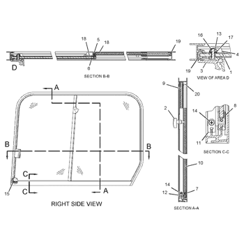 210 2354 Window Gp Cab Front S N Bfa1875 Up h802 Up 3yw3427 Up Part Of 146 6404 Cab Gp Enclosed Rops Type 1 An Attachment 301 5 Avspare Com