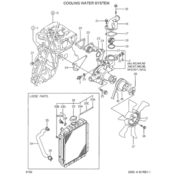 129001-42002 Hyundai HCE PUMP ASSY-C.WATER