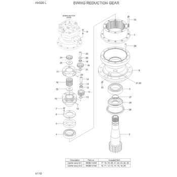 39KB-12100 Hyundai HCE SWING REDUCTION GEAR | Caterpillar