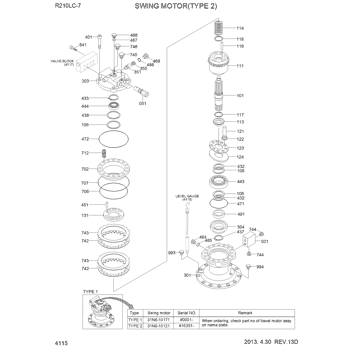 R210LC-7 SWING MOTOR(#1938-) EPC Hyundai HCE online