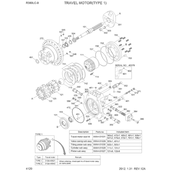 31QA-40020 Hyundai HCE MOTOR ASSY TRAVEL