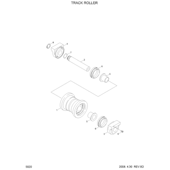 R55-7 TRACK ROLLER(RUBBER TRACK) EPC Hyundai HCE online