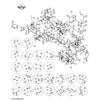 HARNESS;WIRE YA00006893 - Hitachi | AVSpare.com