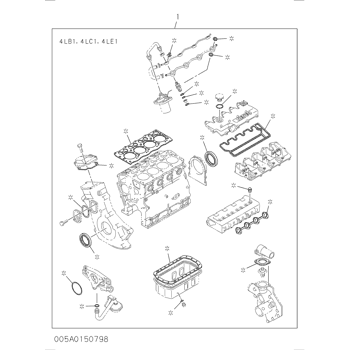 ZX40U ISUZU DIESEL ENGINE 4LE2 PARTS CATALOG