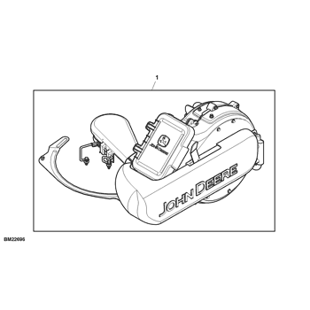 John Deere Power Flow Material Collection System (60-IN Mower Deck) -PC2111  JACKSHEAVE,IDLERS & BELT: POWER FLOW BLOWER ASSEMBLY 38 MOWER