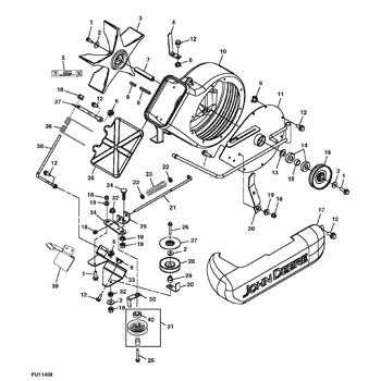 M156277BLE - SHIELD, POWER FLOW fits John Deere