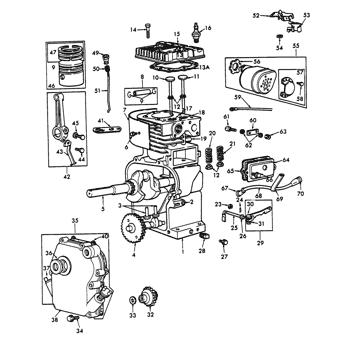 Masikini  4hp Briggs & Stratton Model 112202 Engine Camshaft & Tappets  492550 261250