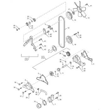 715704006) - 36 TILLER (10/97-12/03) (034) - CRANKCASE - GT20 New Holland  Agriculture