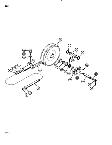 750H) - CASE CRAWLER TRACTOR (1/00-12/02) (05-03) - TRACK ADJUSTER AND  IDLER MOUNTING Case Constructuion