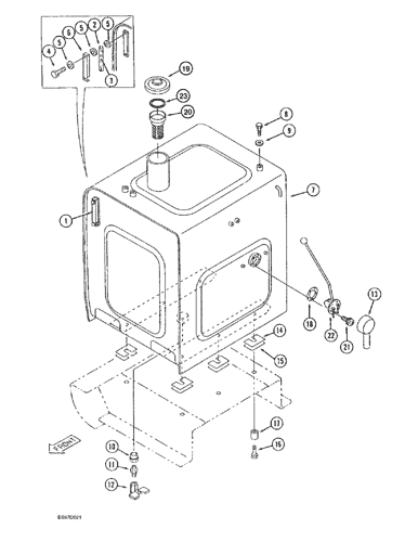 9020B) - CASE CRAWLER EXCAVATOR (1/95-12/00) (3-002) - FUEL TANK 