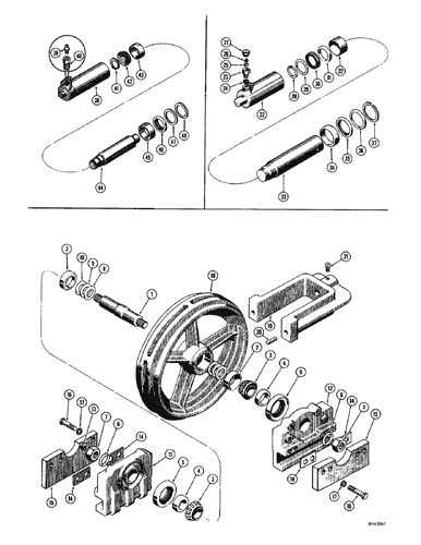 750H) - CASE CRAWLER TRACTOR (1/00-12/02) (05-03) - TRACK ADJUSTER AND  IDLER MOUNTING Case Constructuion