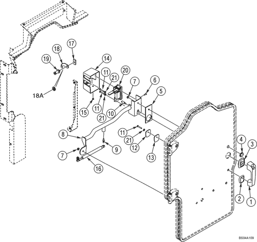 70XT) - CASE SKID STEER LOADER (5/02-12/05) (09-32) - DOOR, FRONT