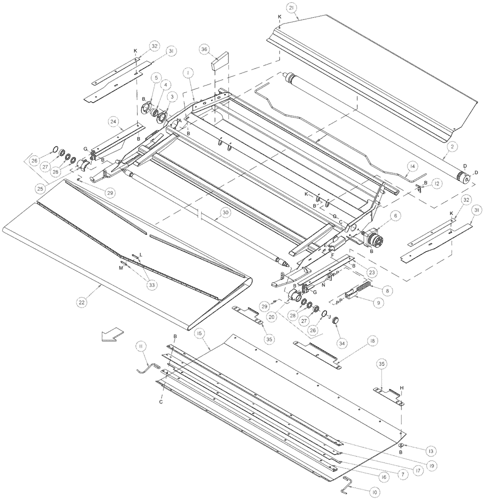 2162) - DRAPER HEADER (9/06-11/11) (09-52) - ADAPTER FEED DECK