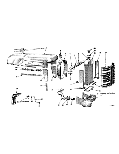 International Cub Tractor 1 47 12 75 13 03 Superstructure Hood And Fuel Tank Support Radiator Grille And Connections Case Agriculture