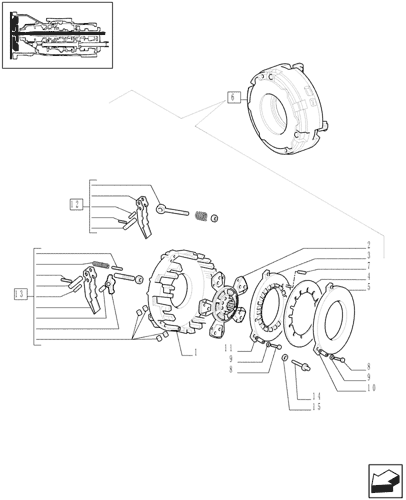 JX90) - TRACTOR - TIER 2 (1/04-2/07) (1.25.0/ A) - CLUTCH - RELEVANT PARTS  Case Agriculture