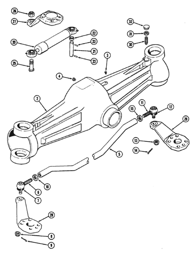 2290) - CASE DIESEL TRACTOR (1/78-12/83) (5-198) - FRONT AXLE 