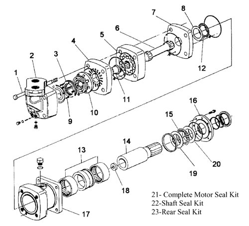 A7700) - SUGAR CANE HARVESTER (BRAZIL) - 2006 (4/06-12/09) (B03.08[01]) - Hydraulic  Motor {10000 Char-lynn: 40 cu.in.} Case Agriculture