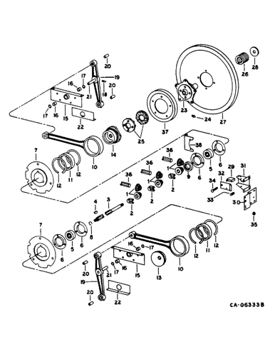 1420) - INTERNATIONAL HARVESTER COMBINE (NORTH AMERICA) (1/81-12/82)  (23-03) - AUGER BED, SHOE AND SHOE SIEVE, SHAKER SHAFT AND AUGER DRIVE Case  Agriculture