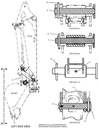 220-0841 LINKAGE GP-BUCKET S/N DMA170-496 PART OF 212-8995 LINKAGE