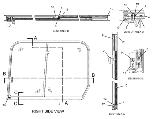 210 2354 Window Gp Cab Front S N Bfa1875 Up h802 Up 3yw3427 Up Part Of 146 6404 Cab Gp Enclosed Rops Type 1 An Attachment 301 5 Avspare Com